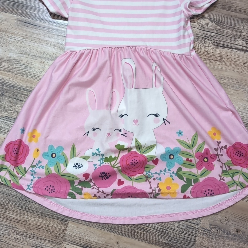 Girls Spring Easter Bunny Rabbit Dress - Picture 5 of 5